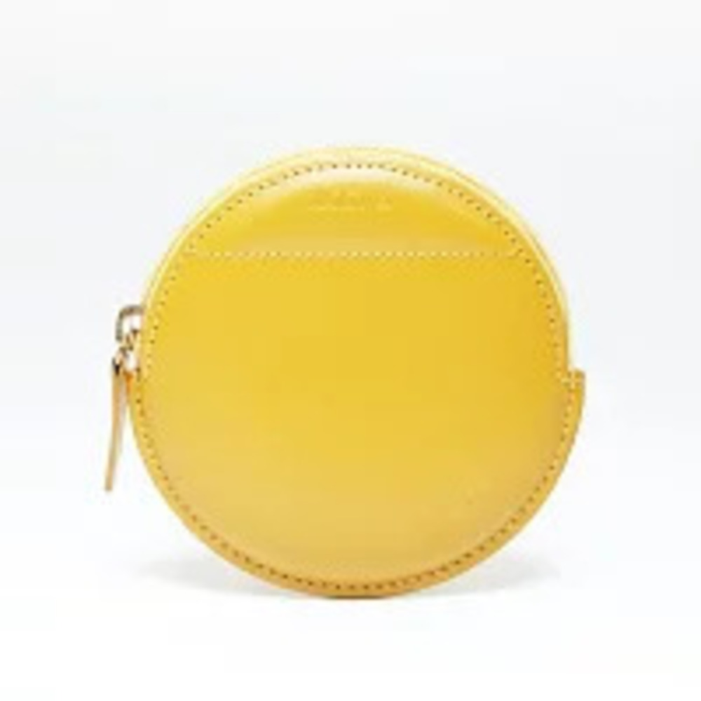 Loewe Leather Round coin case Wallet Yellow